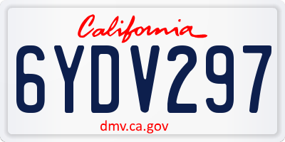 CA license plate 6YDV297