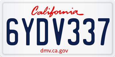 CA license plate 6YDV337
