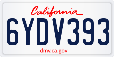 CA license plate 6YDV393