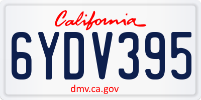 CA license plate 6YDV395