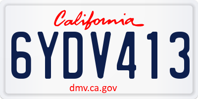 CA license plate 6YDV413