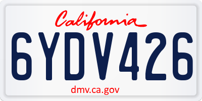 CA license plate 6YDV426