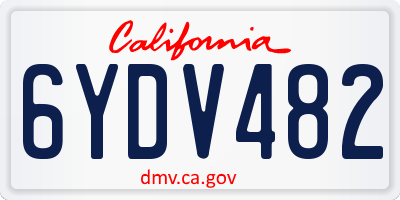 CA license plate 6YDV482
