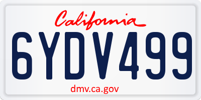 CA license plate 6YDV499