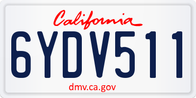 CA license plate 6YDV511
