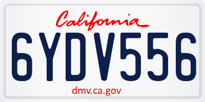 CA license plate 6YDV556