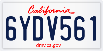 CA license plate 6YDV561