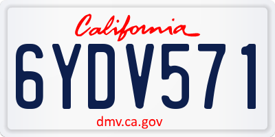 CA license plate 6YDV571