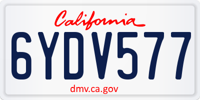 CA license plate 6YDV577