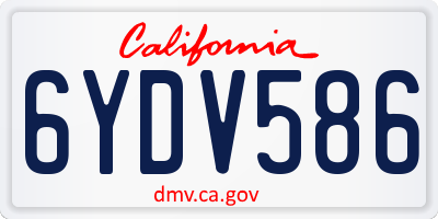 CA license plate 6YDV586
