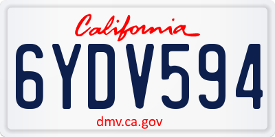 CA license plate 6YDV594