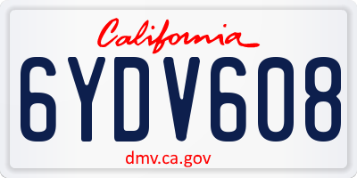 CA license plate 6YDV608