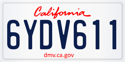 CA license plate 6YDV611