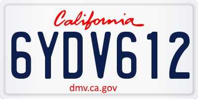CA license plate 6YDV612