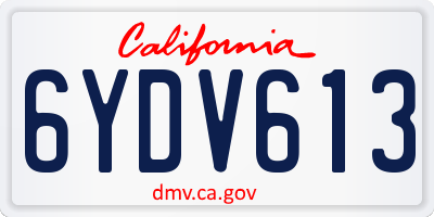 CA license plate 6YDV613