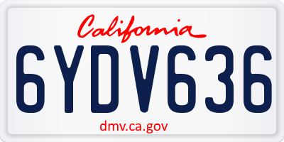CA license plate 6YDV636