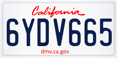 CA license plate 6YDV665