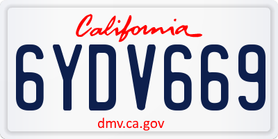 CA license plate 6YDV669