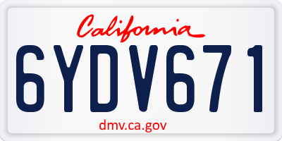 CA license plate 6YDV671