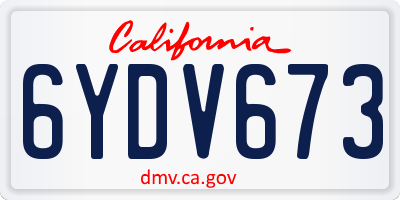 CA license plate 6YDV673