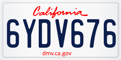 CA license plate 6YDV676