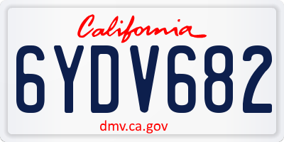 CA license plate 6YDV682