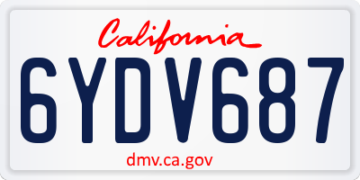 CA license plate 6YDV687