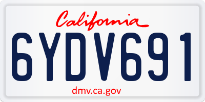 CA license plate 6YDV691