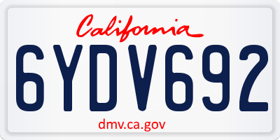 CA license plate 6YDV692