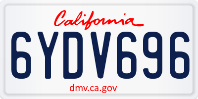 CA license plate 6YDV696