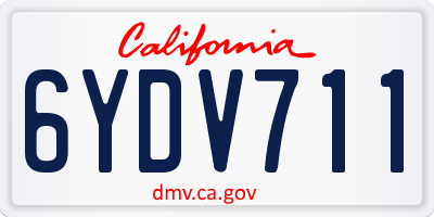 CA license plate 6YDV711
