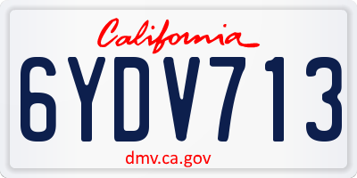 CA license plate 6YDV713