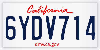 CA license plate 6YDV714