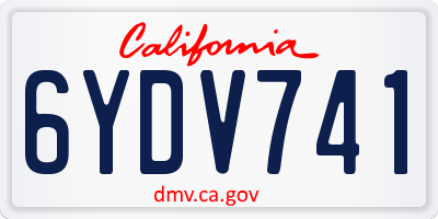 CA license plate 6YDV741