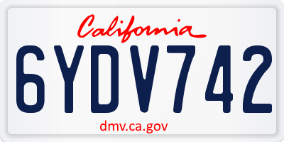 CA license plate 6YDV742