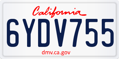 CA license plate 6YDV755