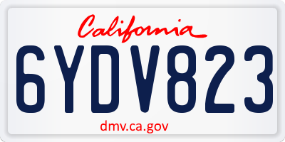 CA license plate 6YDV823
