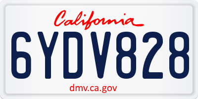 CA license plate 6YDV828