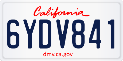 CA license plate 6YDV841