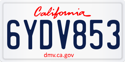 CA license plate 6YDV853