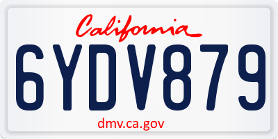 CA license plate 6YDV879