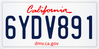 CA license plate 6YDV891