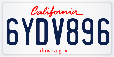 CA license plate 6YDV896