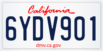 CA license plate 6YDV901
