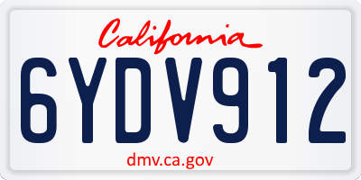 CA license plate 6YDV912