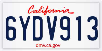 CA license plate 6YDV913