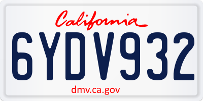 CA license plate 6YDV932