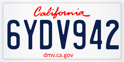 CA license plate 6YDV942