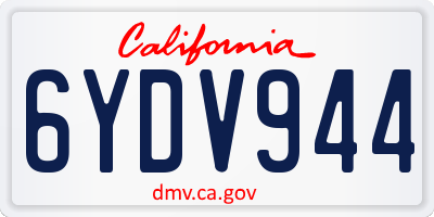CA license plate 6YDV944
