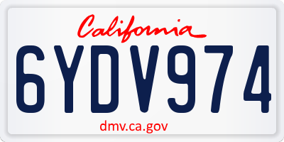 CA license plate 6YDV974